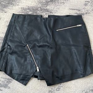 Zara Black Leather Skort Size Small